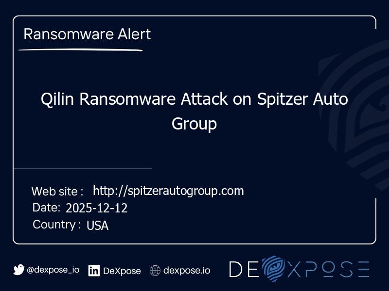 Qilin Ransomware Attack on Spitzer Auto Group