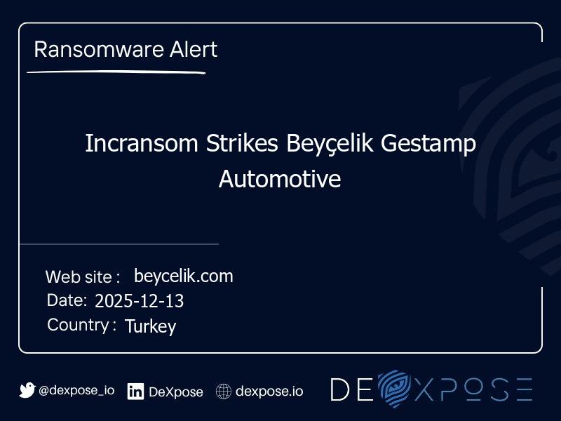 Incransom Strikes Beyçelik Gestamp Automotive