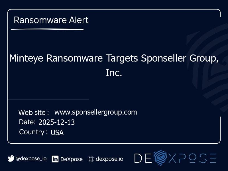 Minteye Ransomware Targets Sponseller Group, Inc.