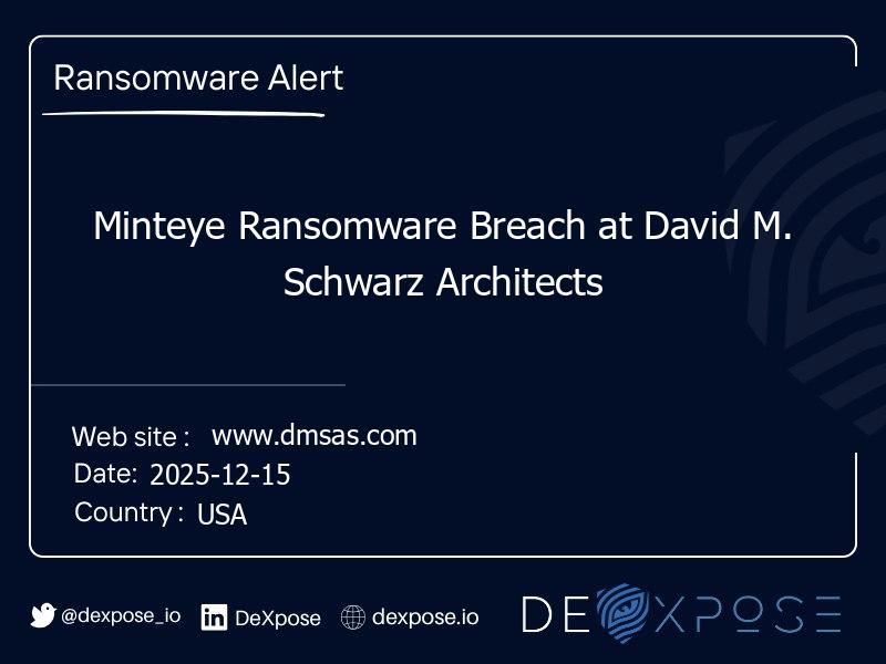 Minteye Ransomware Breach at David M. Schwarz Architects