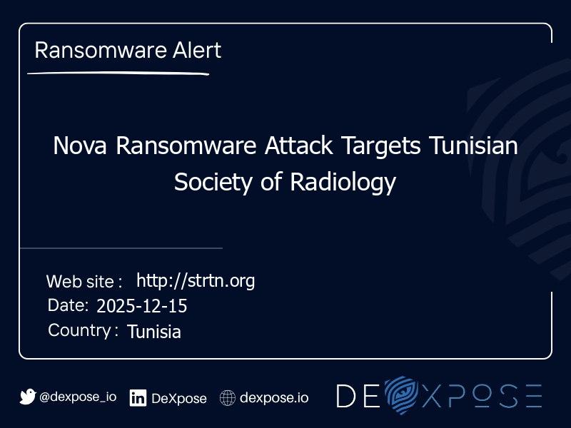 Nova Ransomware Attack Targets Tunisian Society of Radiology