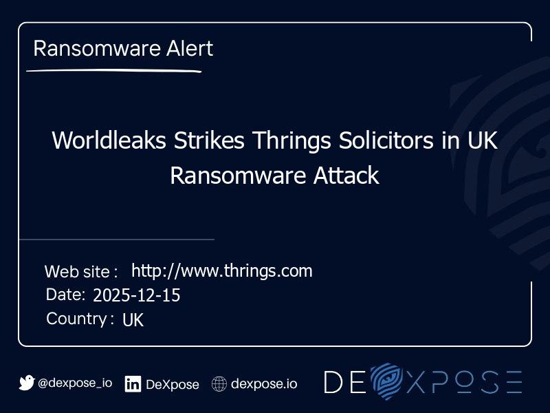 Worldleaks Strikes Thrings Solicitors in UK Ransomware Attack