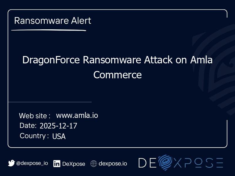 DragonForce Ransomware Attack on Amla Commerce