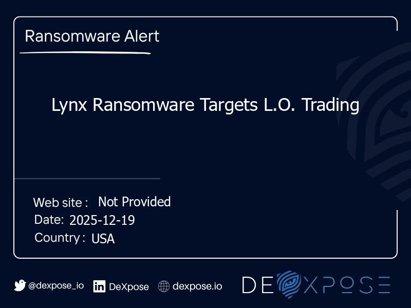 Lynx Ransomware Targets L.O. Trading