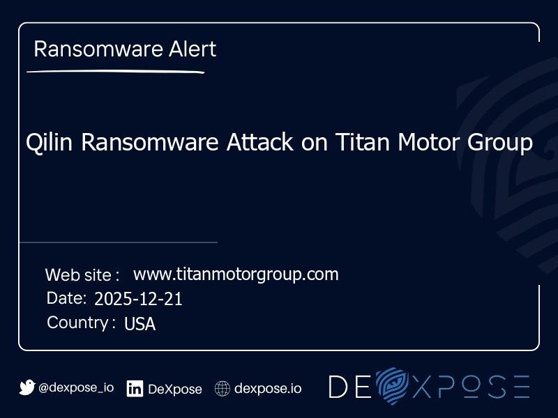 Qilin Ransomware Attack on Titan Motor Group