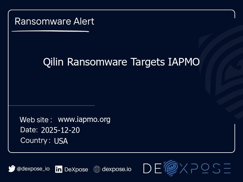 Qilin Ransomware Targets IAPMO