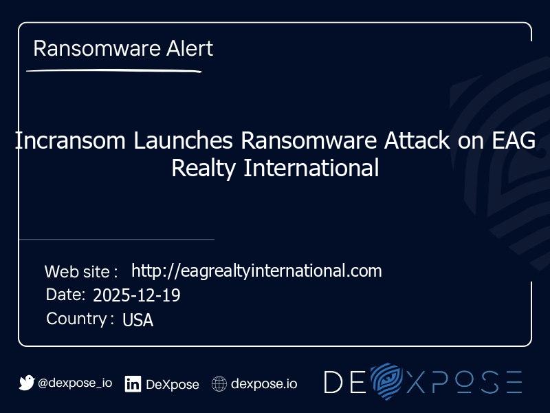 Incransom Launches Ransomware Attack on EAG Realty International