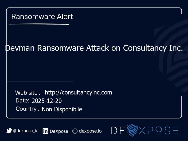 Devman Ransomware Attack on Consultancy Inc.