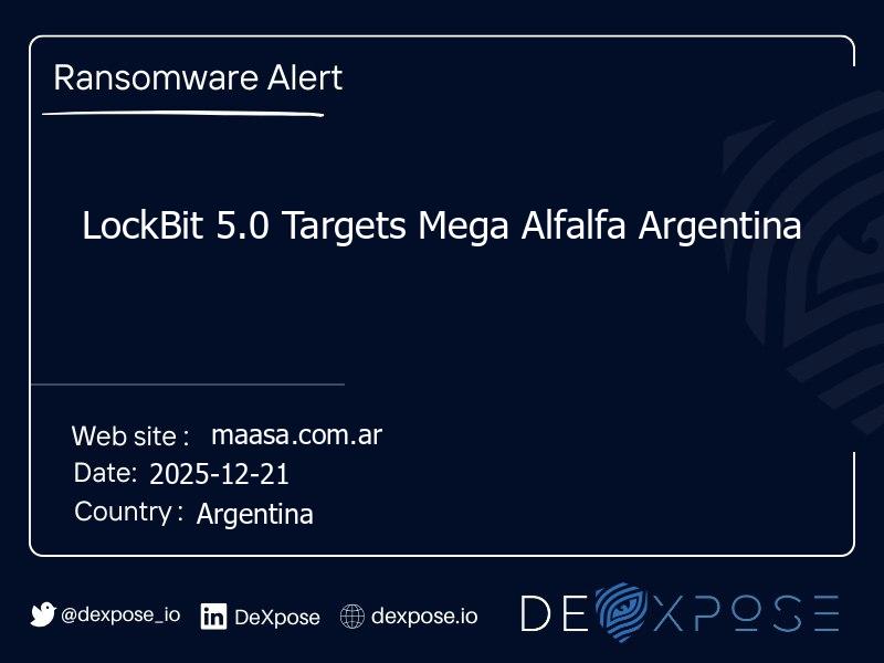 LockBit 5.0 Targets Mega Alfalfa Argentina