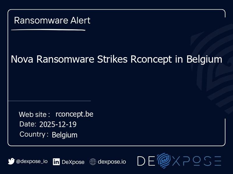Nova Ransomware Strikes Rconcept in Belgium