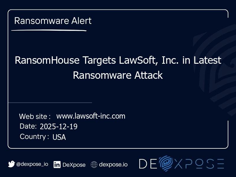 RansomHouse Targets LawSoft, Inc. in Latest Ransomware Attack