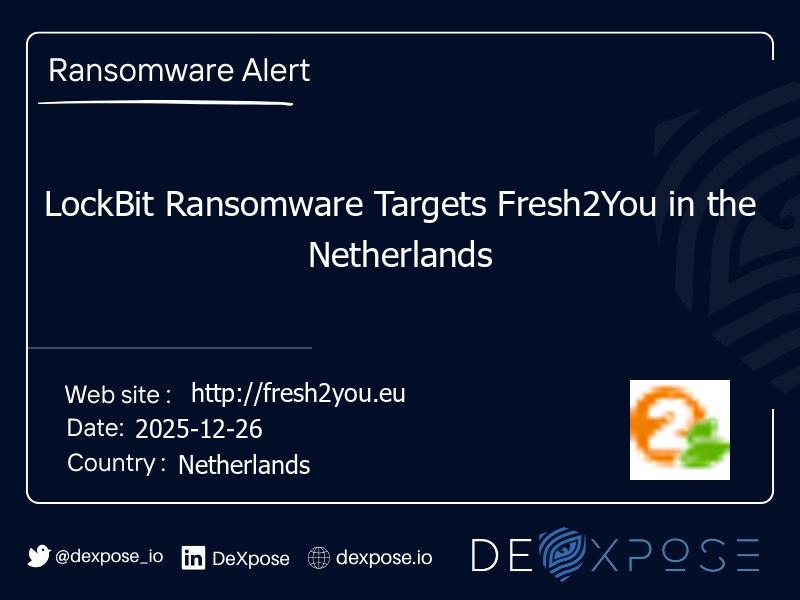 LockBit Ransomware Targets Fresh2You in the Netherlands