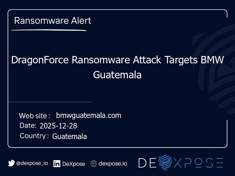 DragonForce Ransomware Attack Targets BMW Guatemala