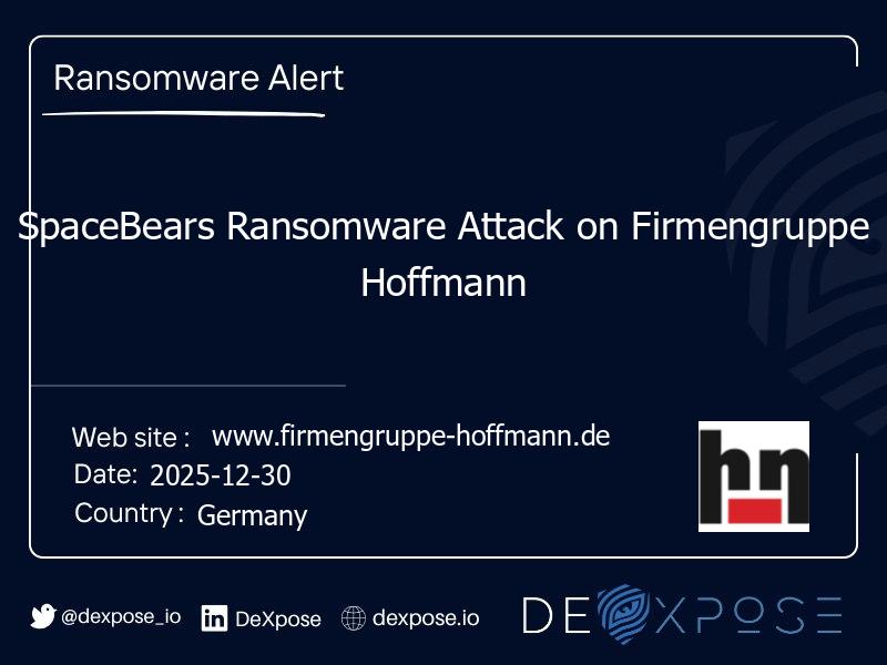 SpaceBears Ransomware Attack on Firmengruppe Hoffmann