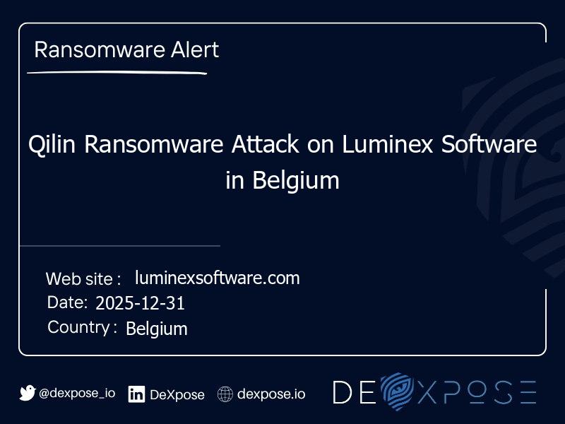 Qilin Ransomware Attack on Luminex Software in Belgium