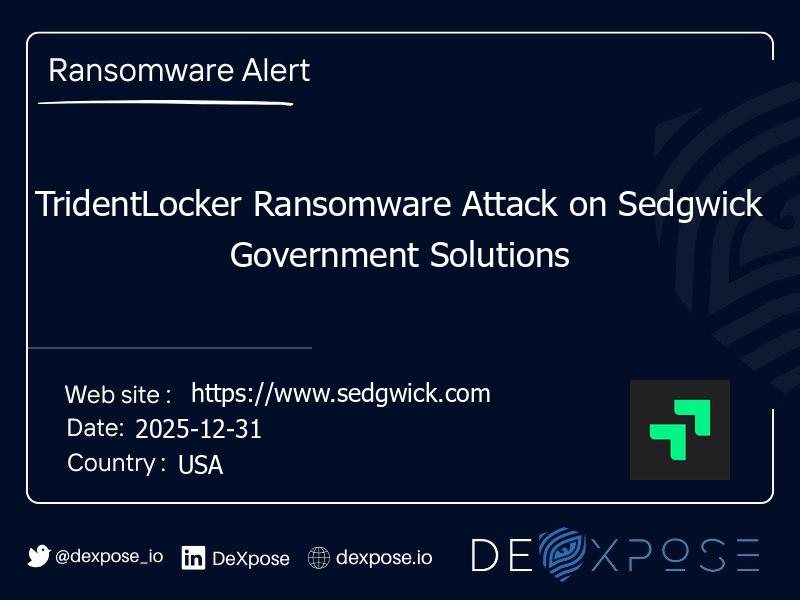 TridentLocker Ransomware Attack on Sedgwick Government Solutions