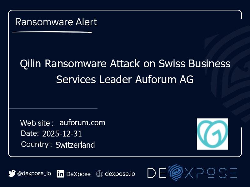 Qilin Ransomware Attack on Swiss Business Services Leader Auforum AG
