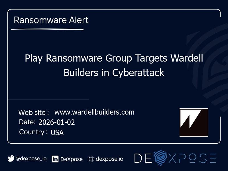 Play Ransomware Group Targets Wardell Builders in Cyberattack