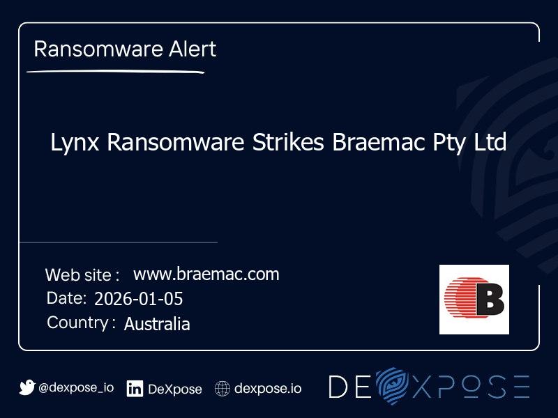 Lynx Ransomware Strikes Braemac Pty Ltd