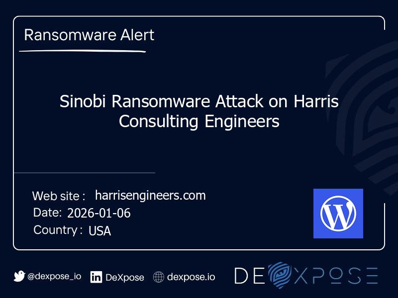 Sinobi Ransomware Attack on Harris Consulting Engineers
