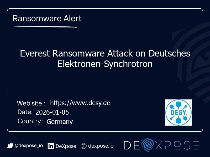 Everest Ransomware Attack on Deutsches Elektronen-Synchrotron