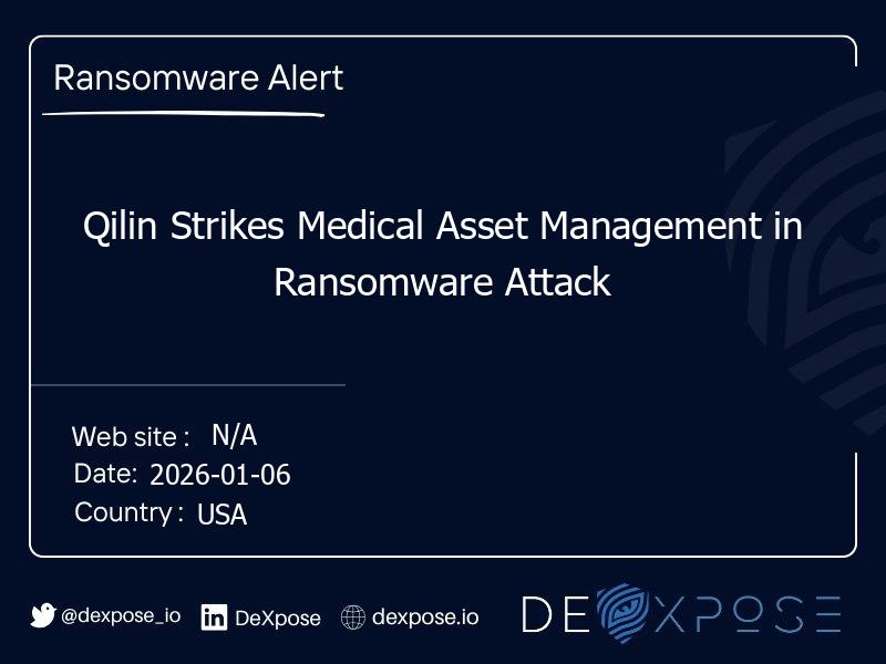 Qilin Strikes Medical Asset Management in Ransomware Attack