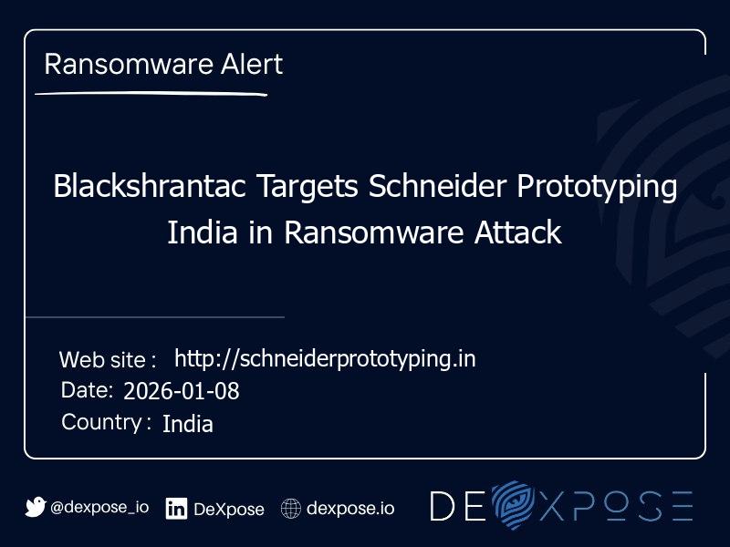 Blackshrantac Targets Schneider Prototyping India in Ransomware Attack