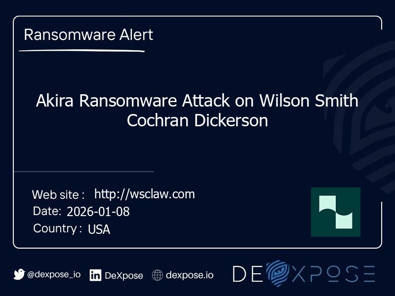 Akira Ransomware Attack on Wilson Smith Cochran Dickerson
