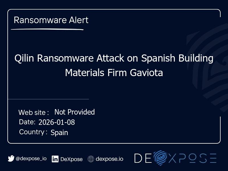 Qilin Ransomware Attack on Spanish Building Materials Firm Gaviota