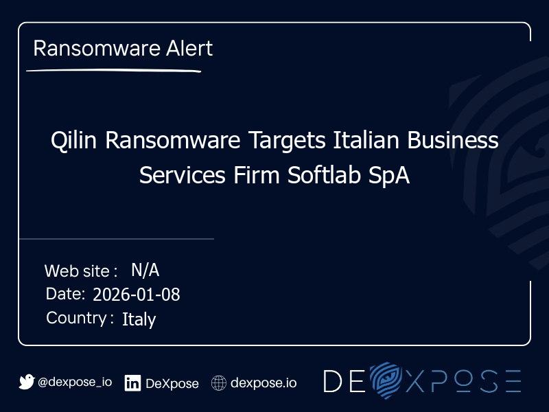 Qilin Ransomware Targets Italian Business Services Firm Softlab SpA