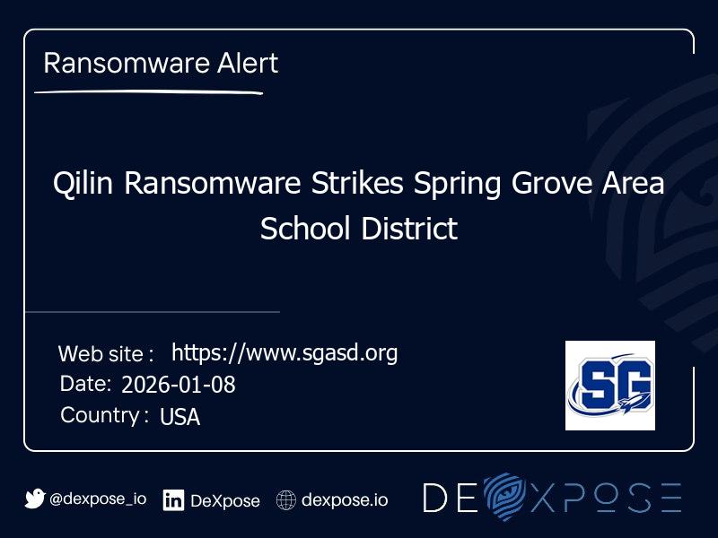 Qilin Ransomware Strikes Spring Grove Area School District