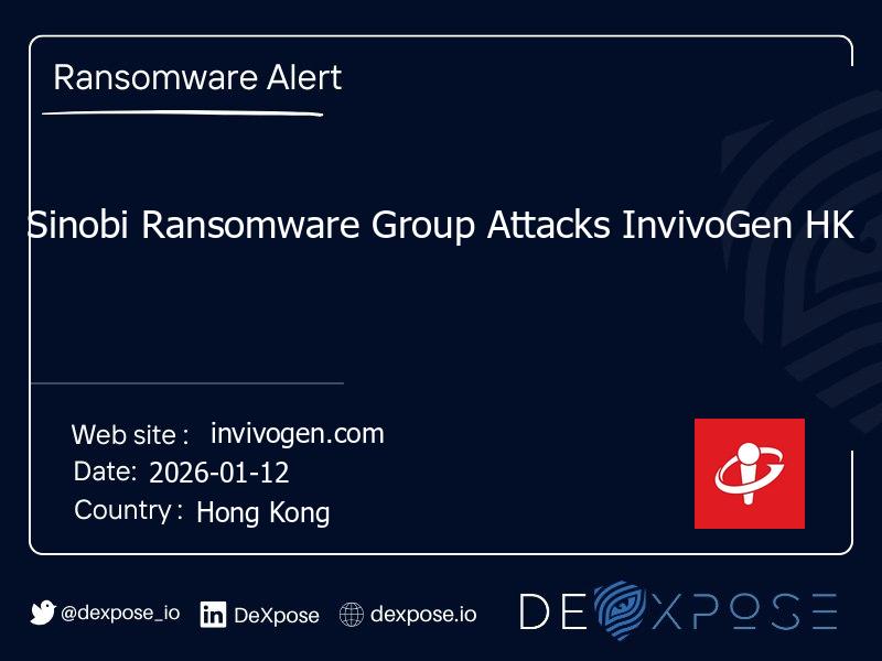 Sinobi Ransomware Group Attacks InvivoGen HK