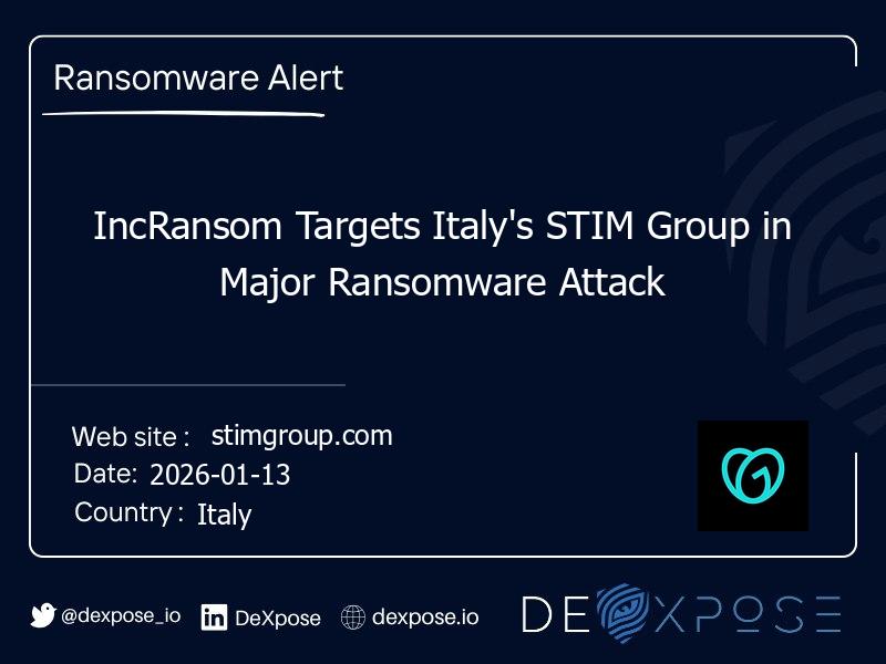 IncRansom Targets Italy's STIM Group in Major Ransomware Attack