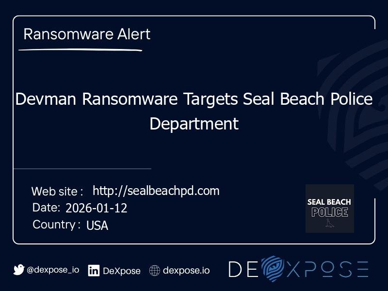 Devman Ransomware Targets Seal Beach Police Department