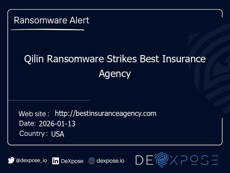 Qilin Ransomware Strikes Best Insurance Agency