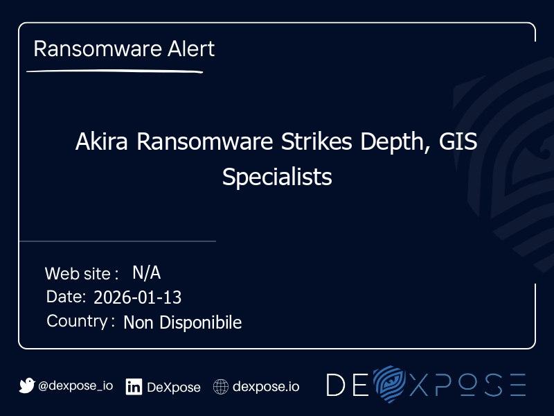 Akira Ransomware Strikes Depth, GIS Specialists