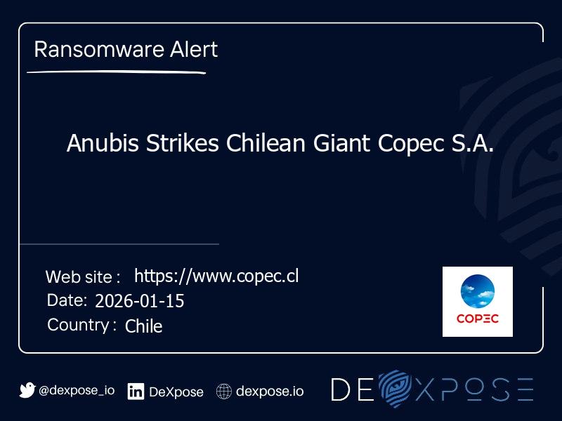 Anubis Strikes Chilean Giant Copec S.A.