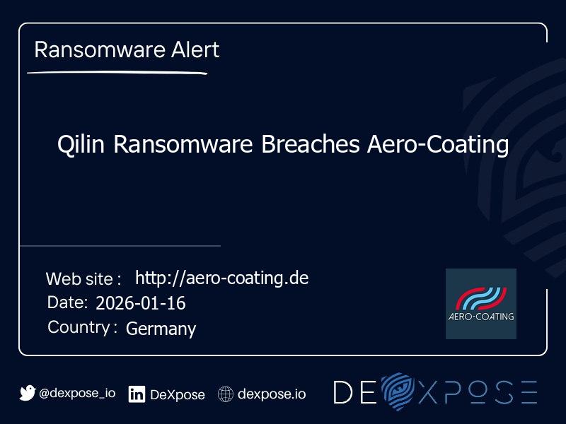 Qilin Ransomware Breaches Aero-Coating