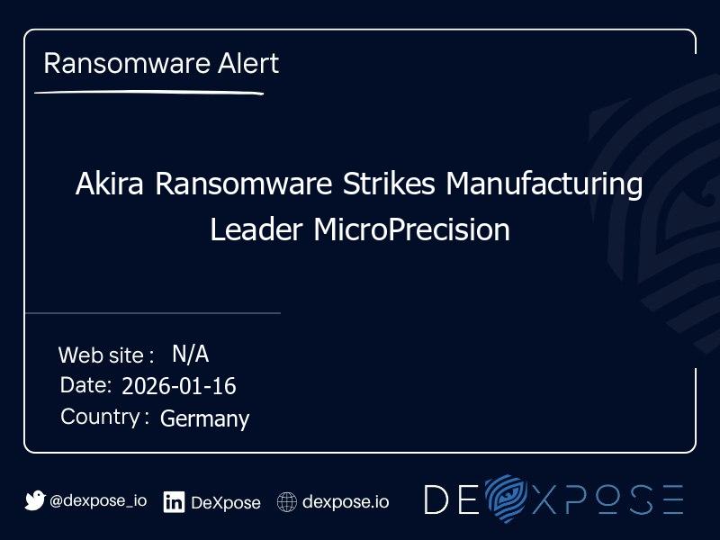 Akira Ransomware Strikes Manufacturing Leader MicroPrecision