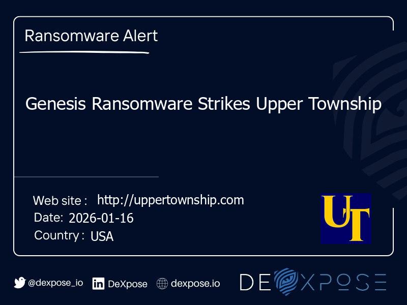 Genesis Ransomware Strikes Upper Township