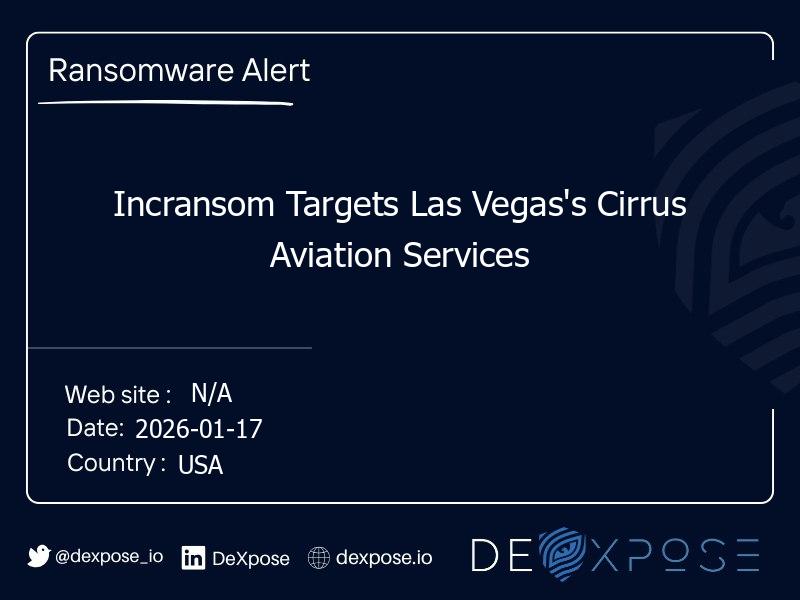 Incransom Targets Las Vegas's Cirrus Aviation Services