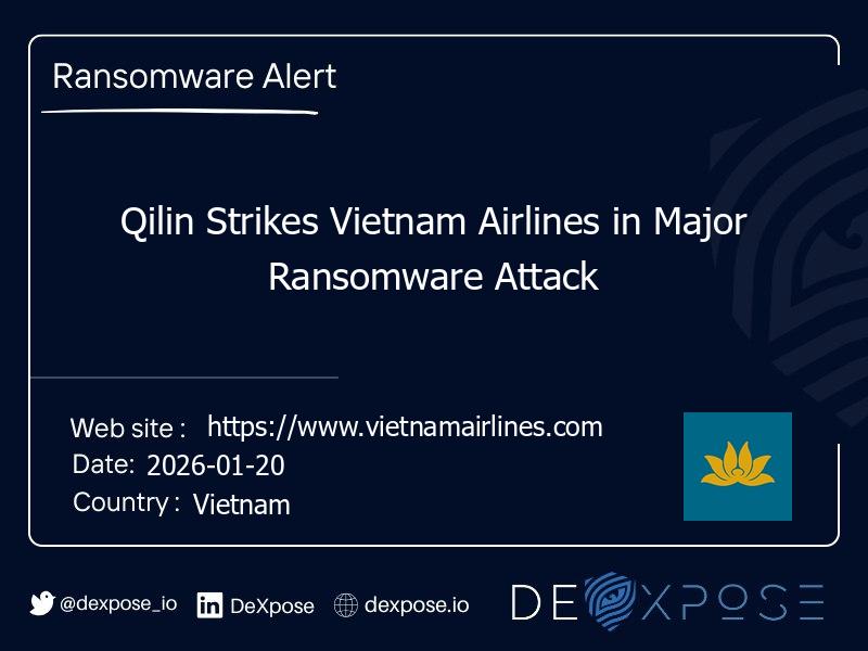 Qilin Strikes Vietnam Airlines in Major Ransomware Attack