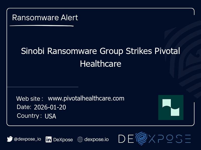Sinobi Ransomware Group Strikes Pivotal Healthcare
