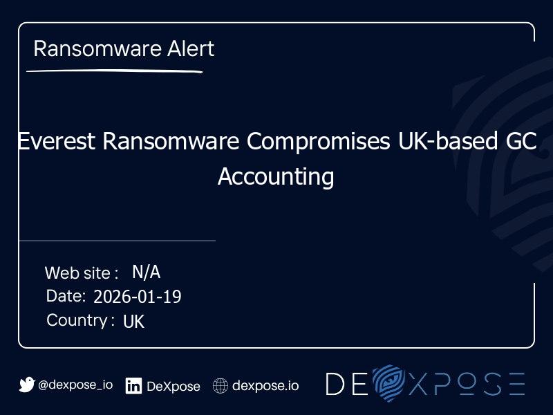 Everest Ransomware Compromises UK-based GC Accounting