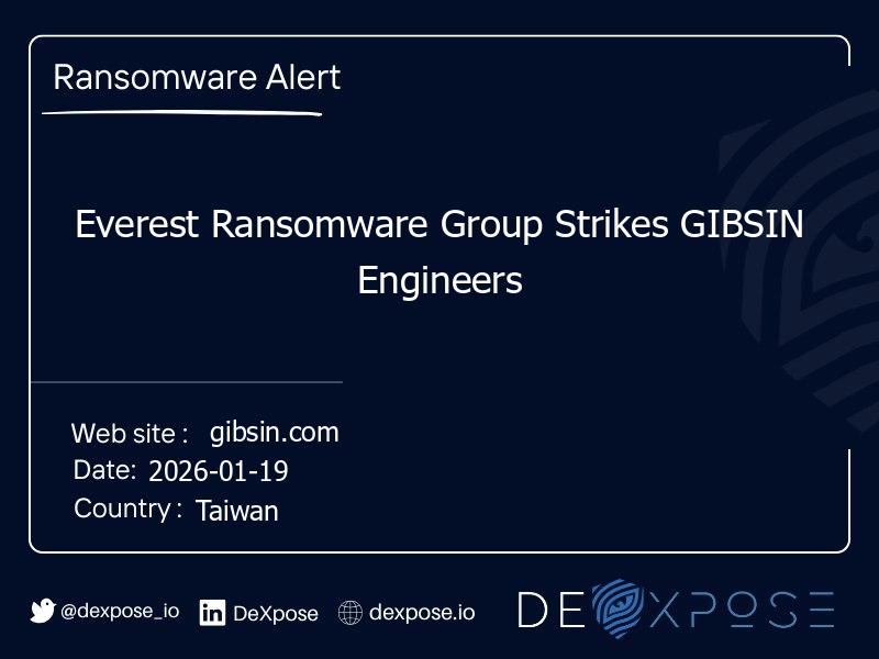 Everest Ransomware Group Strikes GIBSIN Engineers