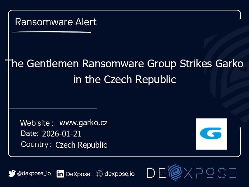 The Gentlemen Ransomware Group Strikes Garko in the Czech Republic