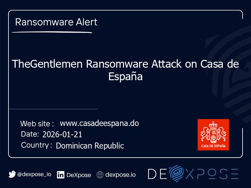 TheGentlemen Ransomware Attack on Casa de España