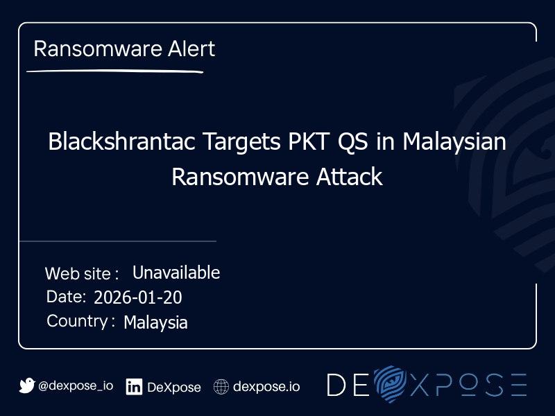 Blackshrantac Targets PKT QS in Malaysian Ransomware Attack