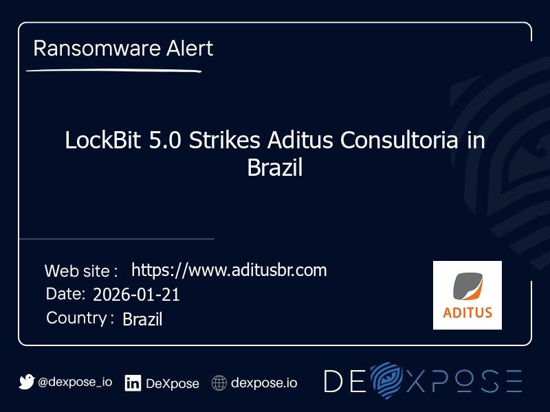 LockBit 5.0 Strikes Aditus Consultoria in Brazil
