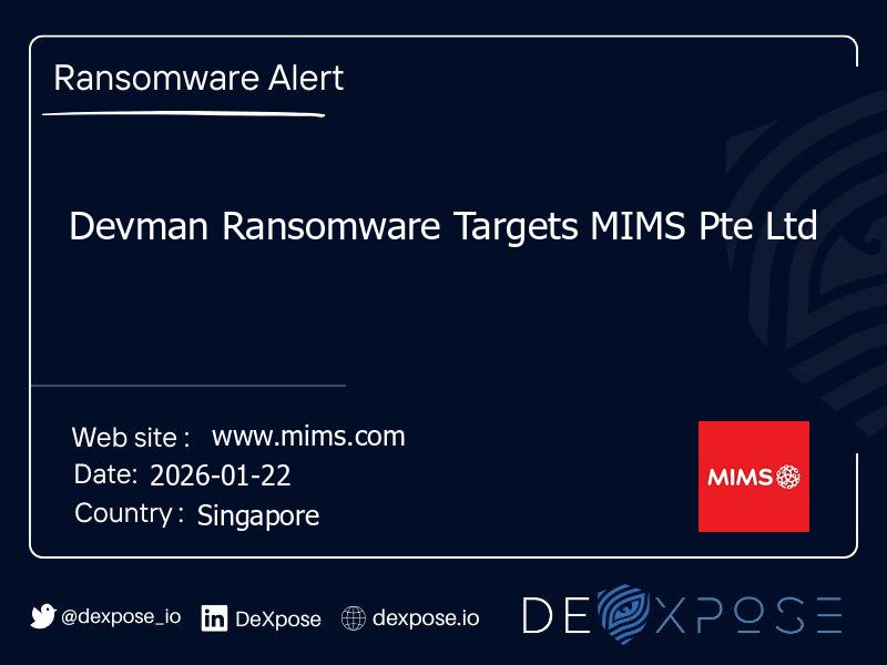 Devman Ransomware Targets MIMS Pte Ltd